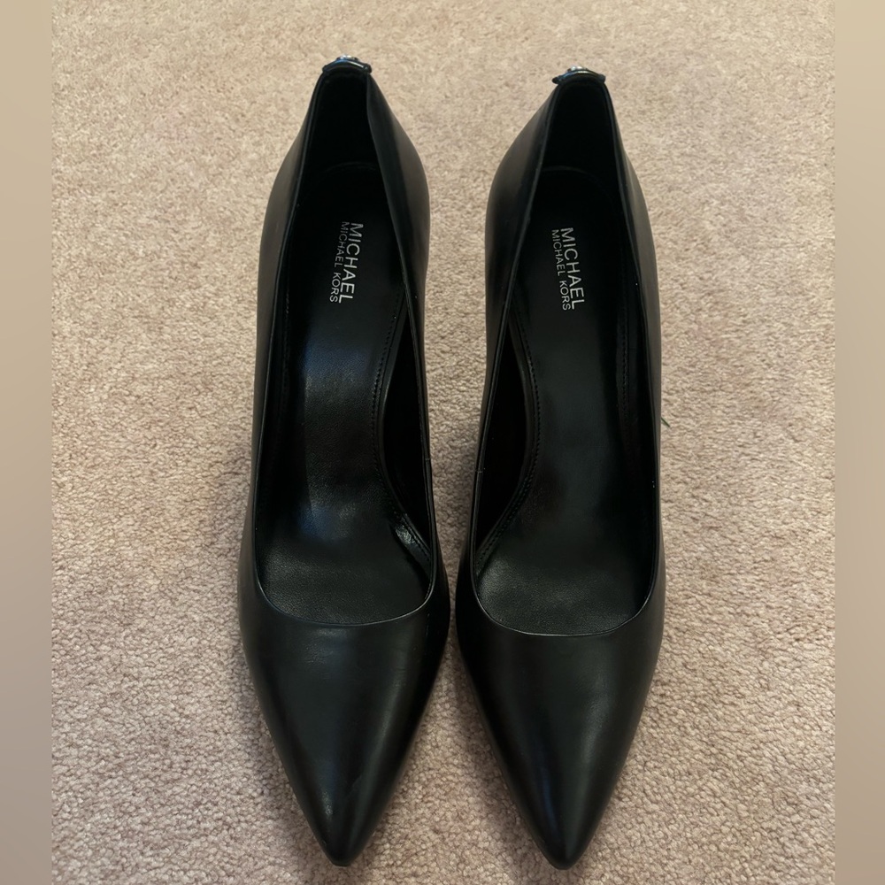 Black pointed toe Michael Kors heels